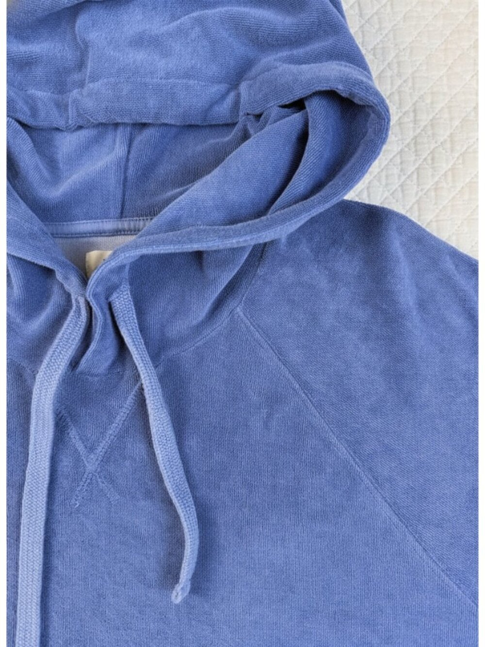 Hartford Bouclette Terry Cotton Hoodie Sun-Washed Denim Blue Size S NWT